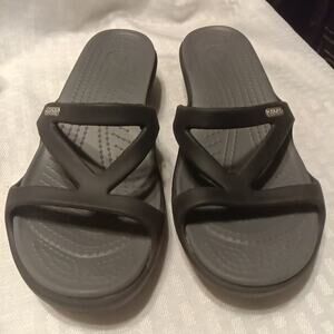 Crocs Women's LiteRide 360 Sandals, Size 7, Black/Light Grey, Open-Toe, Casual